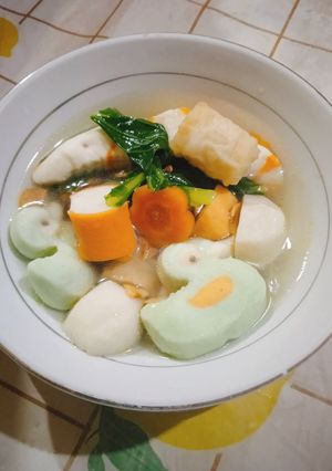 Bakso ikan kuah segar bumbu kemiri